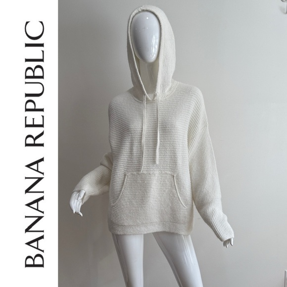 Banana Republic Sweaters - Banana Republic Hoodie Sweater Rib Knit Alpaca Wool Blend